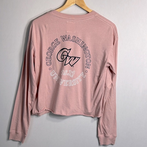 George Washington University League Dusty Pink Long Sleeve Crop Top size M - Picture 7 of 8